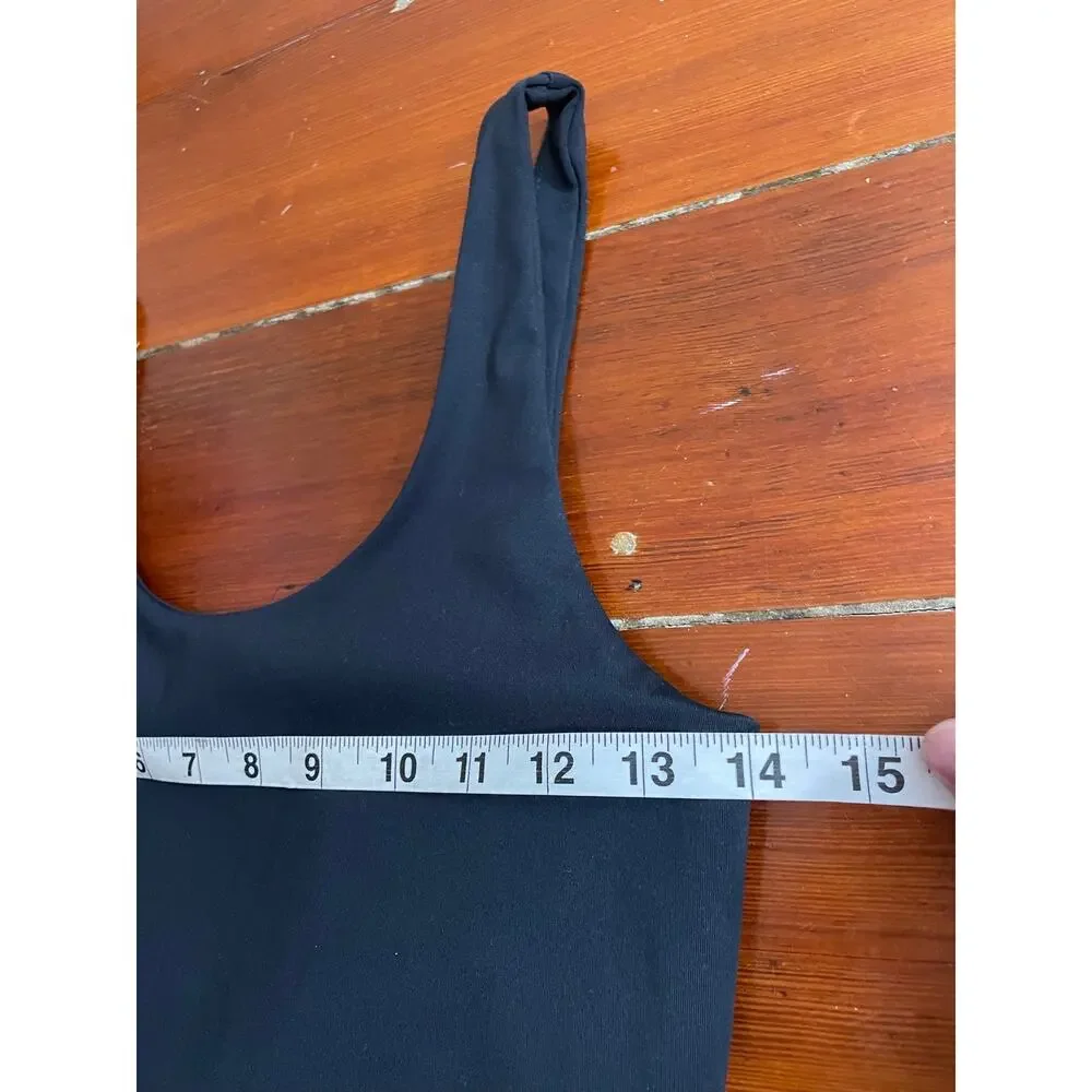 Girlfriend Collective Bike Unitard Black Medium Compressive Romper Built In Bra - Picture 8 of 11